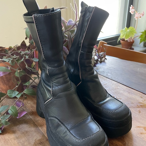 Black Platform Boots Miista Deandra 7.5 - Picture 5 of 8
